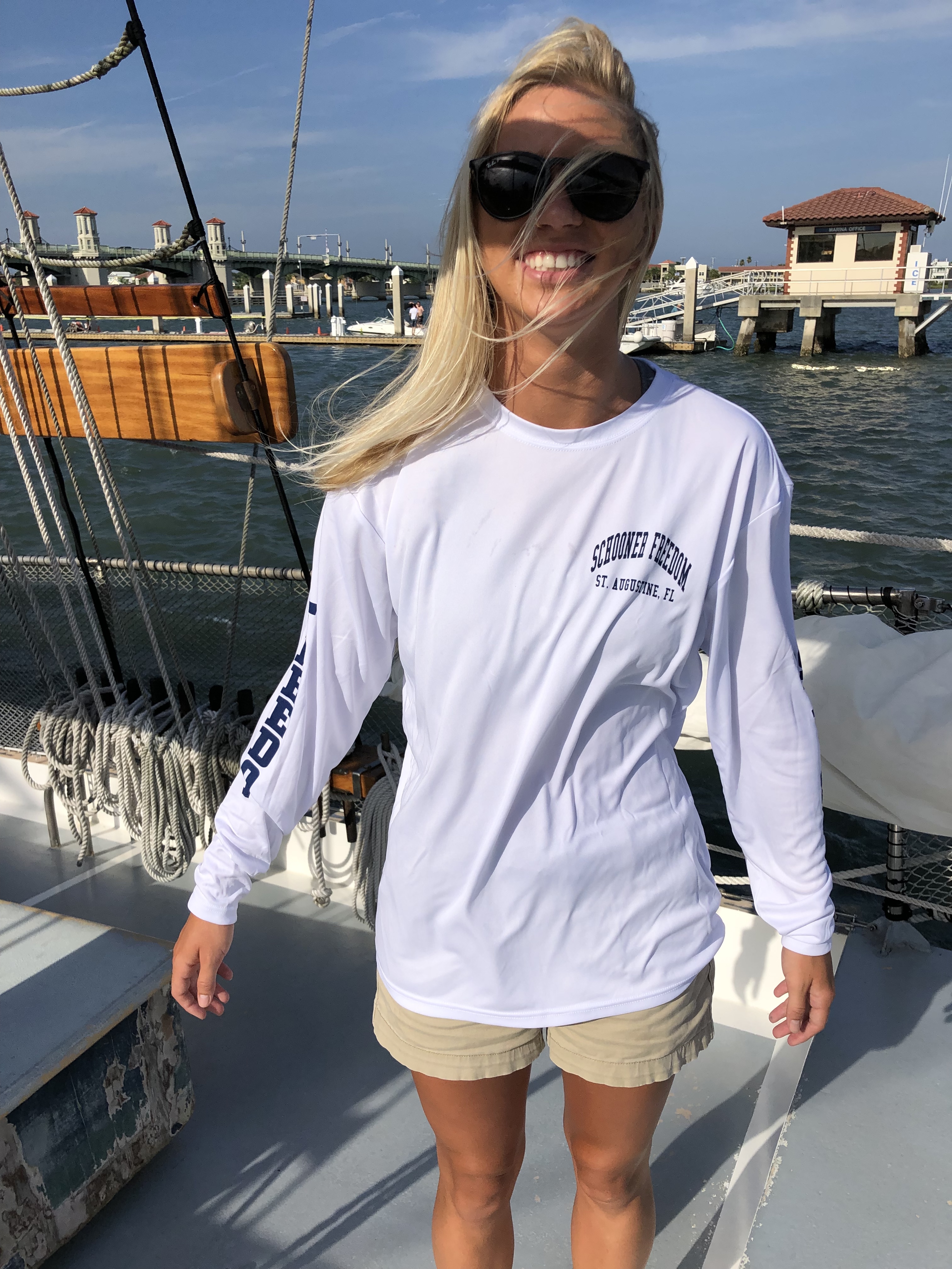Long Sleeve Shirt, Water Wicking SPF- WHITE - SOLD OUT - Schooner